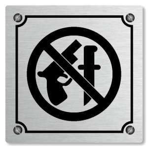 Zákaz vstupu se zbraní, 100x100mm, stříbrná, Kansas